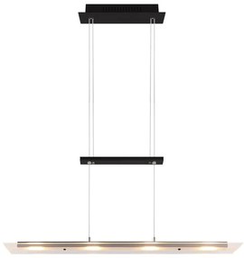 Czarna lampa wisząca LED ze szklanym kloszem Milos – Trio