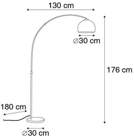 Luk Nowoczesna lampa łukowa miedziana z białym kloszem - Arc Basic Nowoczesny Oswietlenie wewnetrzne