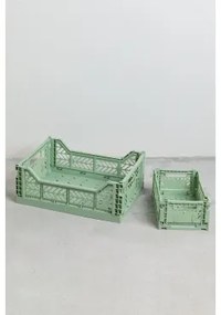 Zestaw 2 Składanych I Sztaplowanych Plastikowych Pudełek Doli Celadón - Sklum
