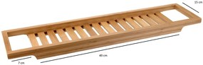 Półka łazienkowa na wannę BAMBOO SPA, długość 64 cm