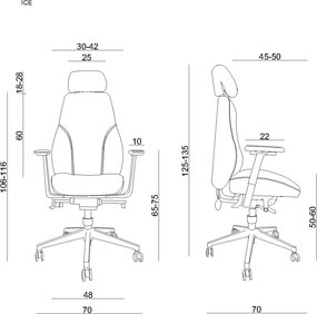 Ergonomiczny fotel biurowy Ice 24/7, zgodny z normą BHP