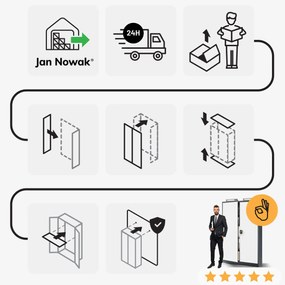 Szafa biurowa metalowa na akta antracytowo-biała JAN II, 1150 x 1850 x 400 mm