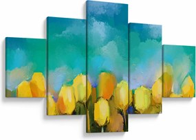 Obraz żółtych tulipanów (125x70 cm)