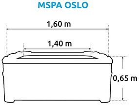 Jacuzzi stelażowe dla 6 osób głębokość 65 cm Oslo – MSPA