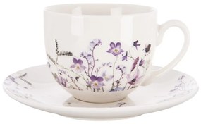 Biało-fioletowa porcelanowa filiżanka 280 ml Louka – Orion
