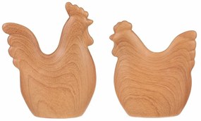 Dekoracje wielkanocne Kura i kogut, 12 x 3 x 14cm, zestaw 2 sztuki, żywica poliestrowa