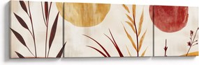 Obraz - Rośliny i okręgi (170x50 cm)