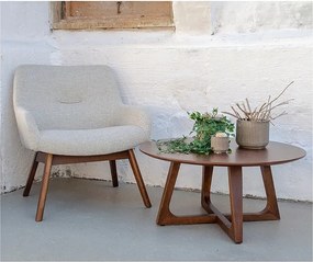 Piaskowy fotel z drewna orzecha House Nordic London