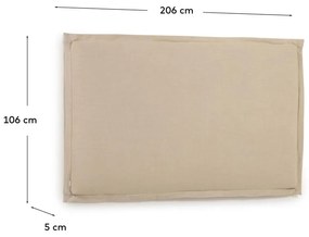 Beżowy tapicerowany zagłówek 206x106 cm Tanit – Kave Home