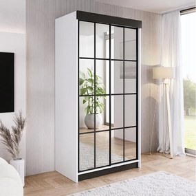 Szafa przesuwna z lustrem BARI 2 biała 100