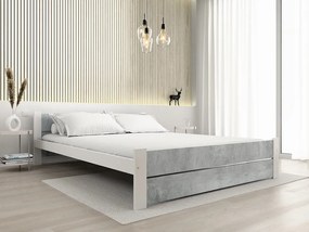 Łóżko IKAROS DOUBLE 160 x 200 cm, beton/biały Stelaż: Ze stelażem listwowym rolowanym elastycznym, Materac: Materac Coco Maxi 20 cm