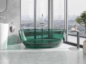 Mexen Pure wanna wolnostojąca transparentna 170 x 80 cm, teal, korek chrom - 58071708011