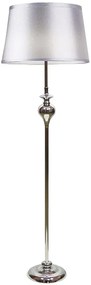 Srebrna lampa podłogowa z abażurem - T031 - Greko