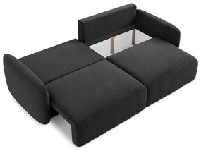 Czarna rozkładana/ze schowkiem sofa 238 cm Kalena – Makamii