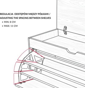 Szafka na buty z siedziskiem i wysuwanymi półkami GRADIA, 100 x 34 x 50 cm