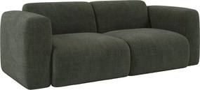 Kanapa 3-osobowa z zielonej melanżowej tkaniny POGNI od Maison Céphy
