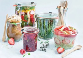 Weck 6-częściowy zestaw słoików do wekowania Tulpe 1062 ml z akcesoriami, śr. 100 mm