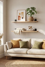 2 klasyczne półki ścienne dąb craft złoty 80 cm H5-N04