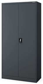 Biurowa szafa metalowa na akta JAN, 900 x 1850 x 400 mm, antracytowa
