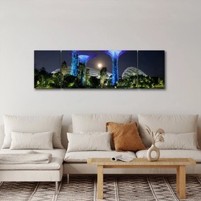 Obraz przedstawiający pełnię księżyca w ogrodach Singapuru (170x50 cm)