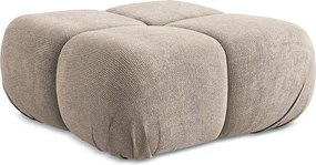 Pufa - z tkaniny szenilowej - ciemny beż - LOKUA