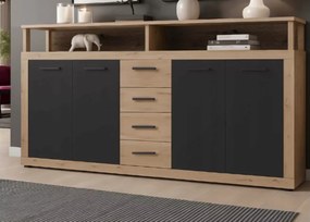Komoda Meshmatics z szufladami i otwartymi wnękami 190cm – elegancka i pojemna