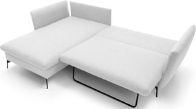 Jasnoszara kanapa narożna rozkładana z pojemnikiem K3-M49