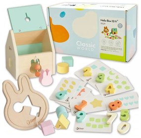 Classic world pastelowy zestaw dla niemowląt box pierwsze zabawki do nauki od 12 do 18 miesiąca