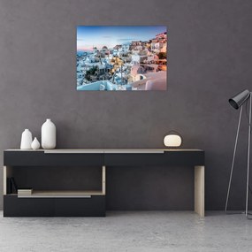 Obraz na szkle - Zmierzch na Santorini (70x50 cm)