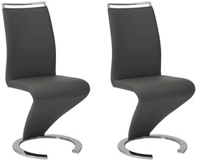 Komplet 2 krzeseł TWIZY - Materiał skóropodobny czarny
