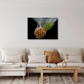 Obraz na szkle - ananas w wodzie (70x50 cm)