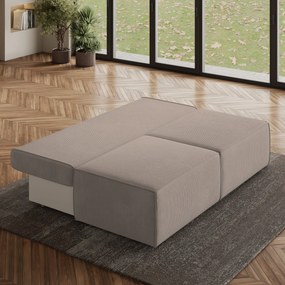 Masseno Narożnik VARNA z funkcją spania i pojemnikiem na pościel Narozniki L, Rozkładana sofa - Beżowy, POSO 02