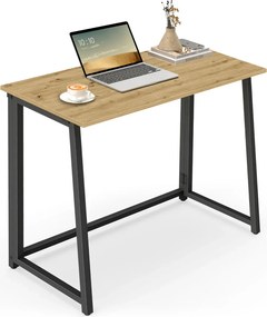Składane biurko pod laptopa dąb artisan + czarny D7-K37