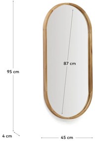 Lustro z drewnianą ramą ścienne 45x95 cm Magda – Kave Home