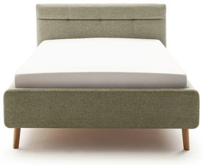 Zielone tapicerowane łóżko dwuosobowe ze schowkiem i stelażem 140x200 cm Lotte – Meise Möbel