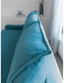 Turkusowa aksamitna rozkładana sofa Miuform Tender Eddie