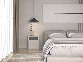 Szafka Nocna Malwa M1 | Kaszmir |40x32x59 cm | Nowoczesna 2-Szuflady