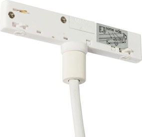 Nowoczesna lampa wisząca biała i beżowa do systemu szynowego jednofazowego - Slimline Keno