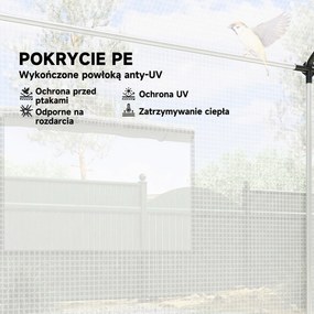 Outsunny Szklarnia 3 x 2 x 2 m tunel foliowy z 4 oknami z siatką, szerokimi rolowanymi drzwiami na zamek, moskitierą, UV-odporna | Aosom PL