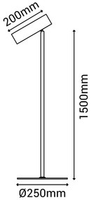 Lampa stojąca w kolorze brązu SULION Milan, wys. 150 cm