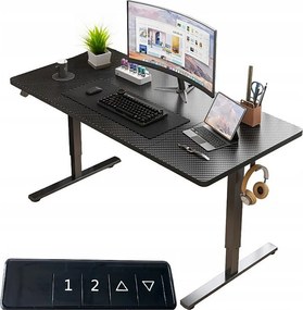 Biurko elektryczne podnoszone czarne 140 cm regulowane wysokości 72-118 cm loft