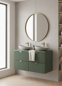 Podwójna szafka z blatem pod umywalkę czarny + orzech B7-K44