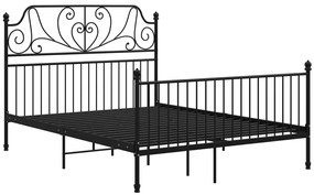 Czarne metalowe łóżko metalowe 160x200 cm - Hadson