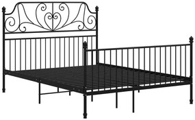 Czarne metalowe łóżko metalowe 160x200 cm Z5-P70