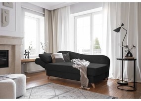 Antracytowy sztruksowy szezlong (lewostronny) Chic Charlotte – Miuform