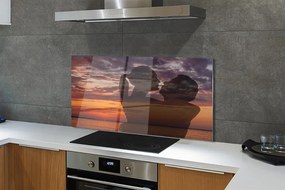 Panel szklany do Kuchni Ludzie nad Morzem pod Chmurami