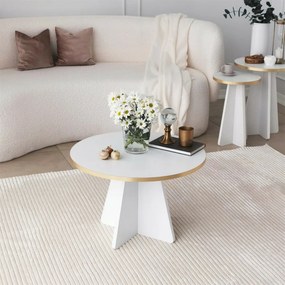 Stolik konferencyjny Mushroom Gold and White