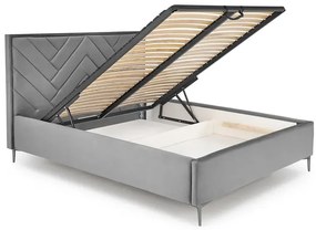 Szary korpus łóżka tapicerowanego welurem Z0-K32