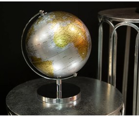Dekoracja na stół w kolorze srebrno-złotym Mauro Ferretti Globe, wys. 28 cm