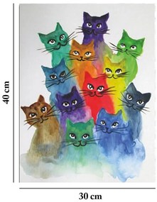 Obraz na płótnie Happy Cats, 30x40 cm